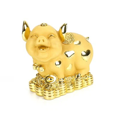 صنایع دستی رومیزی مجسمه خوک فلزی